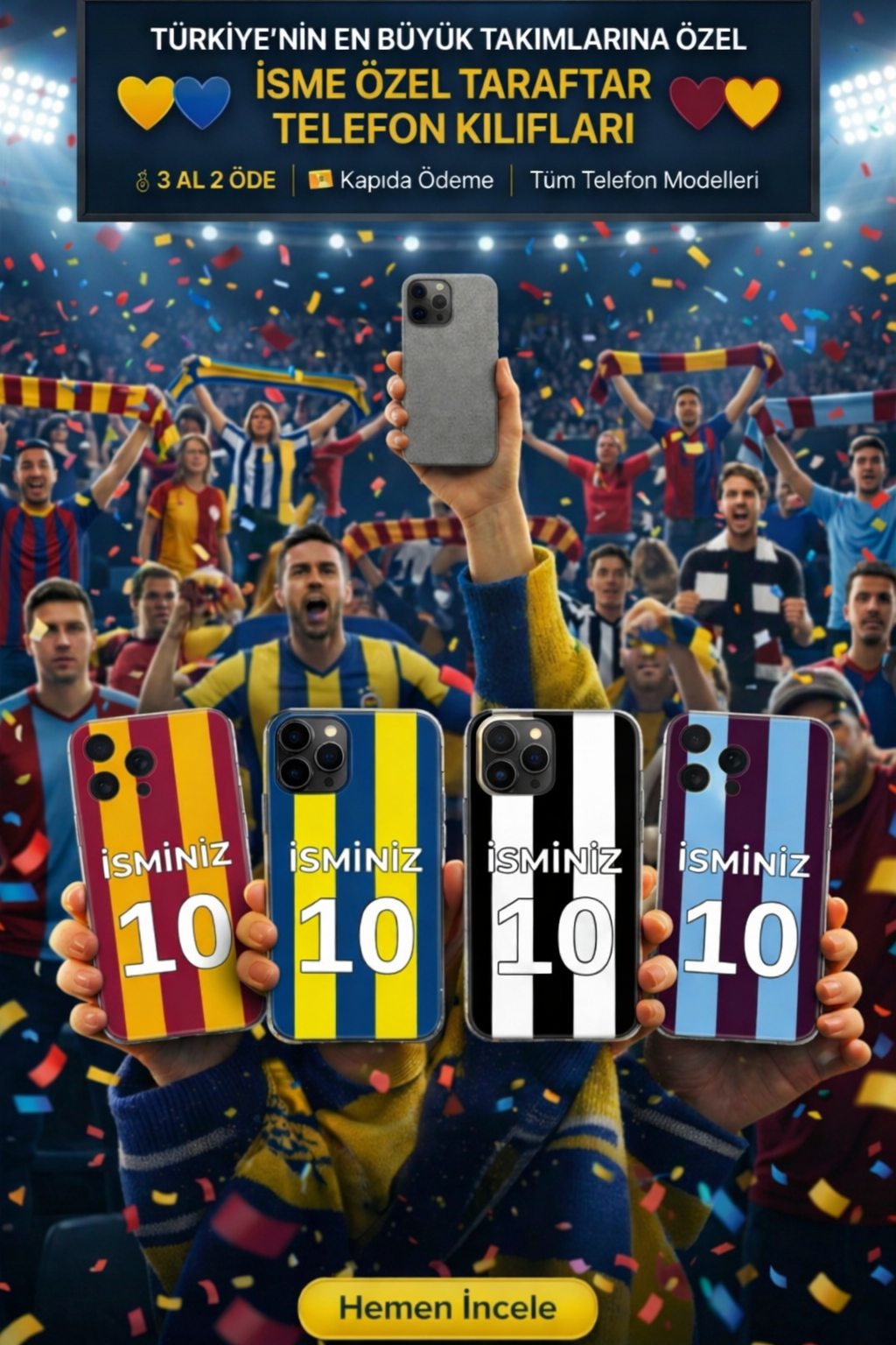 En Şık Sarı Kırmızı Telefon Kılıfları 💛❤️ (İsme Özel ve Forma Tasarımları)