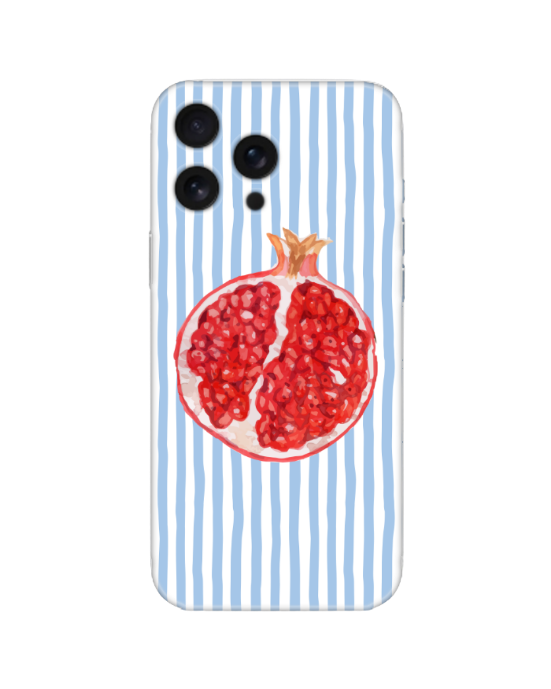 Narlı ve Mavi-Beyaz Çizgili Telefon Kılıfı (Android/IOS Uyumlu)