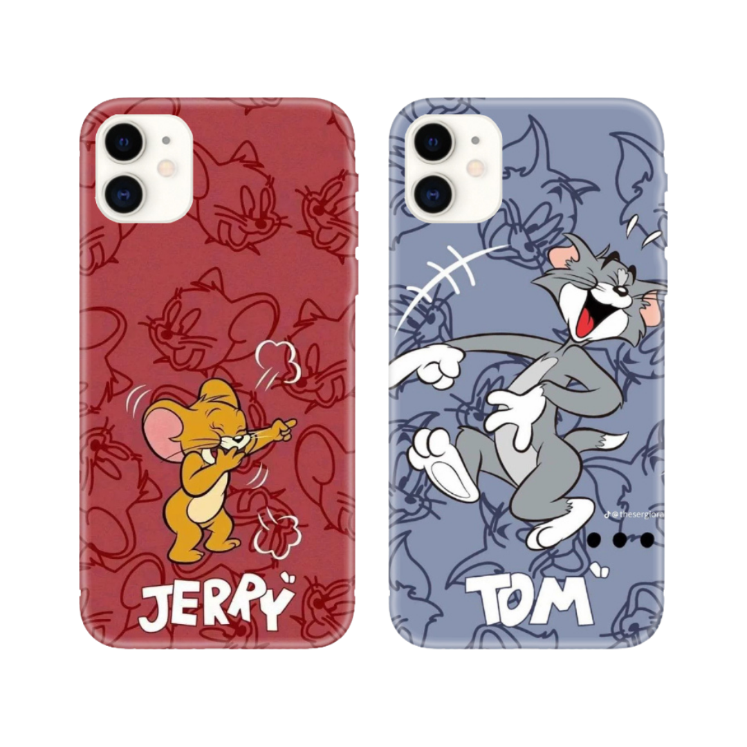Tom ve Jerry desenli, renkli iPhone telefon kılıfları, çizgi film karakterli tasarım