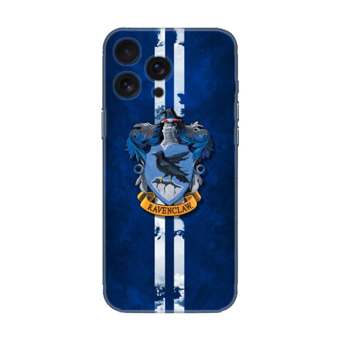 Mavi zeminli, Ravenclaw armalı şık iPhone telefon kılıfı, dayanıklı ve özel tasarım