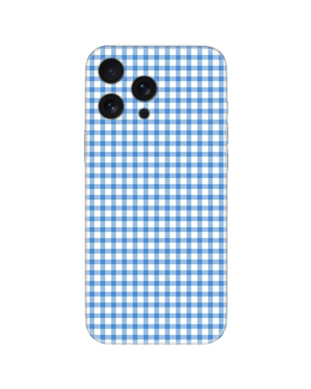 Mavi Beyaz Pötikare Desenli Retro Telefon Kılıfı (Android/IOS Uyumlu)