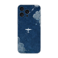 Mavi bulutlu tasarıma sahip, uçak desenli telefon kılıfı