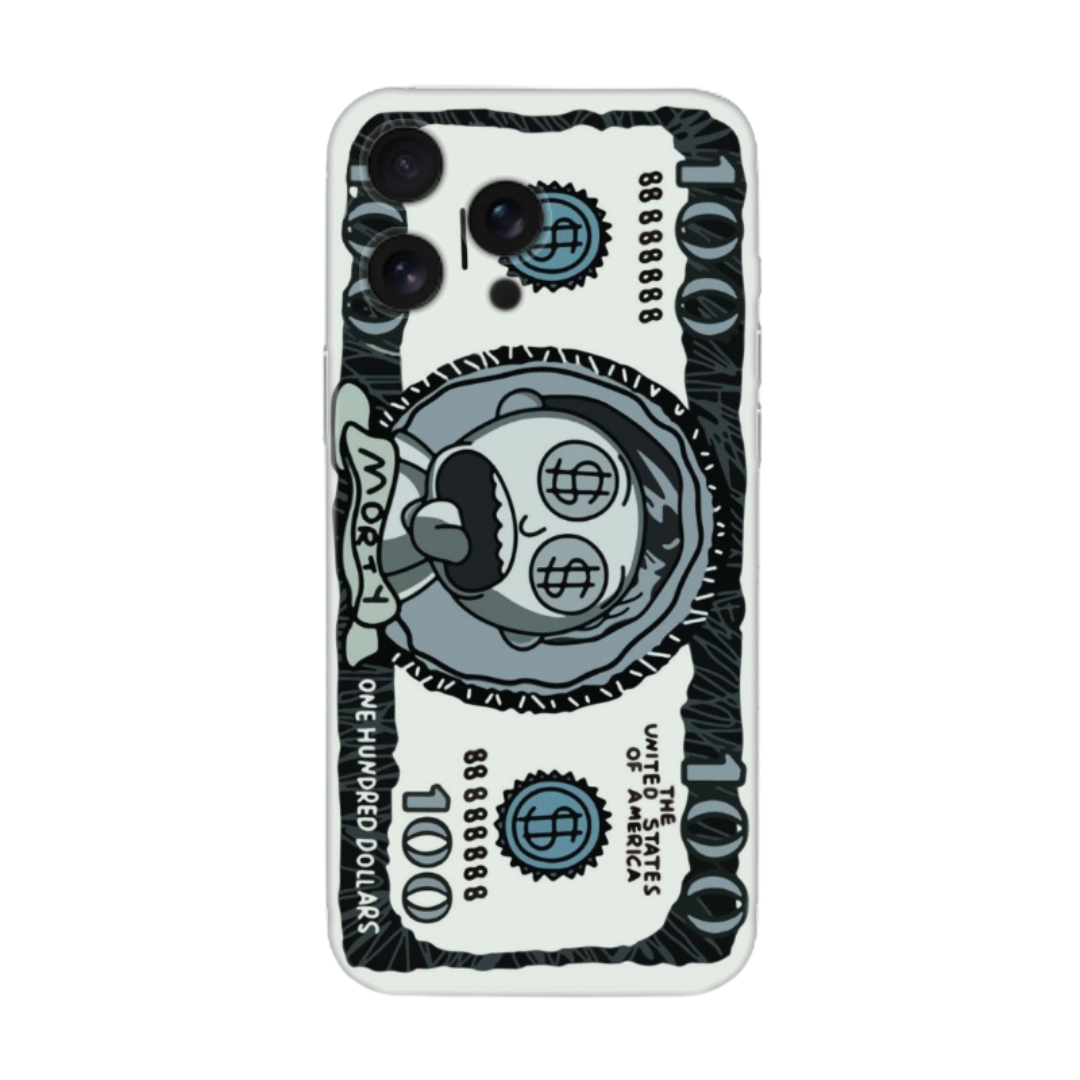 Çizimli 100 dolar banknot desenli, esprili tasarımlı iPhone telefon kılıfı