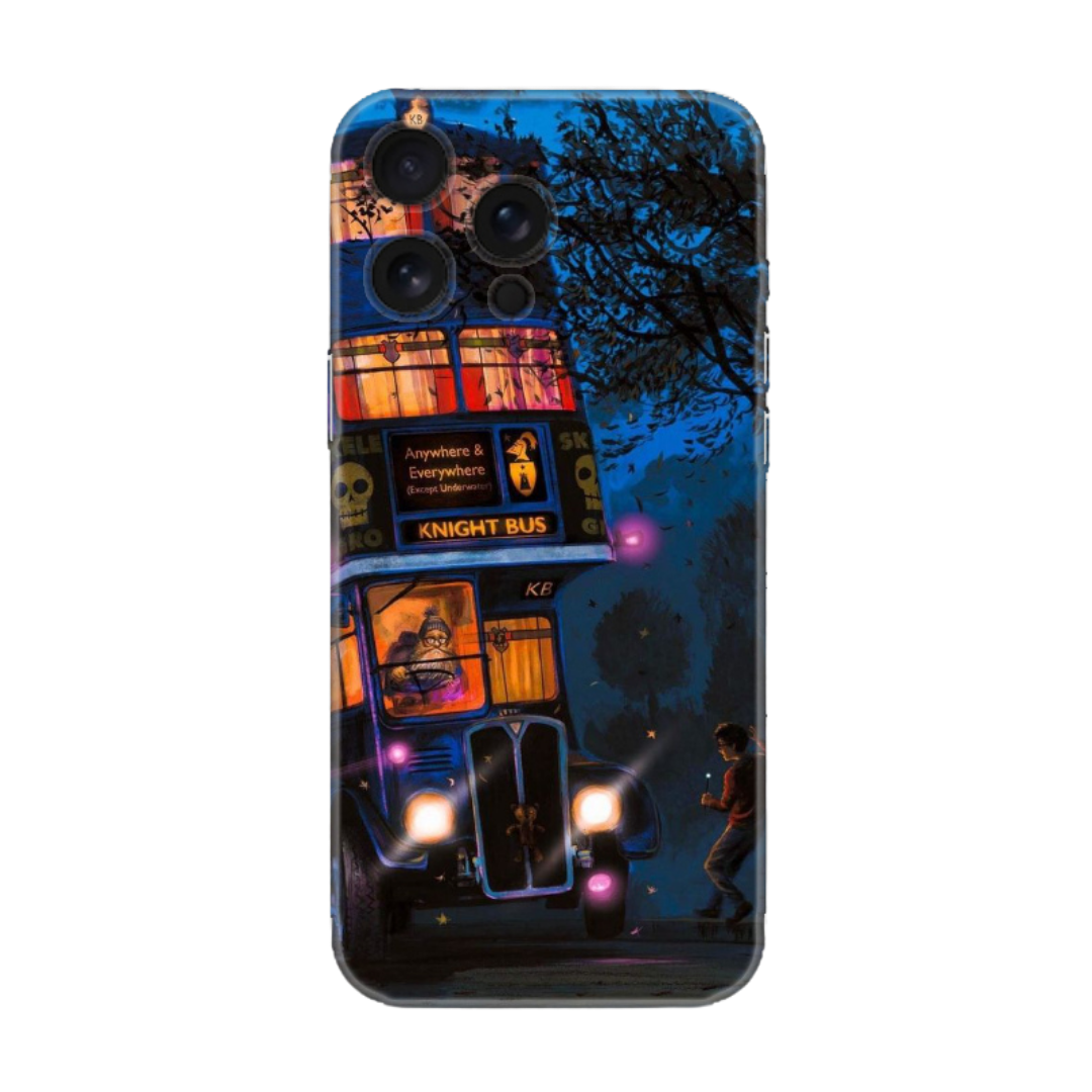 Gece temasında, fantastik otobüs baskılı iPhone telefon kılıfı, şık ve renkli tasarım