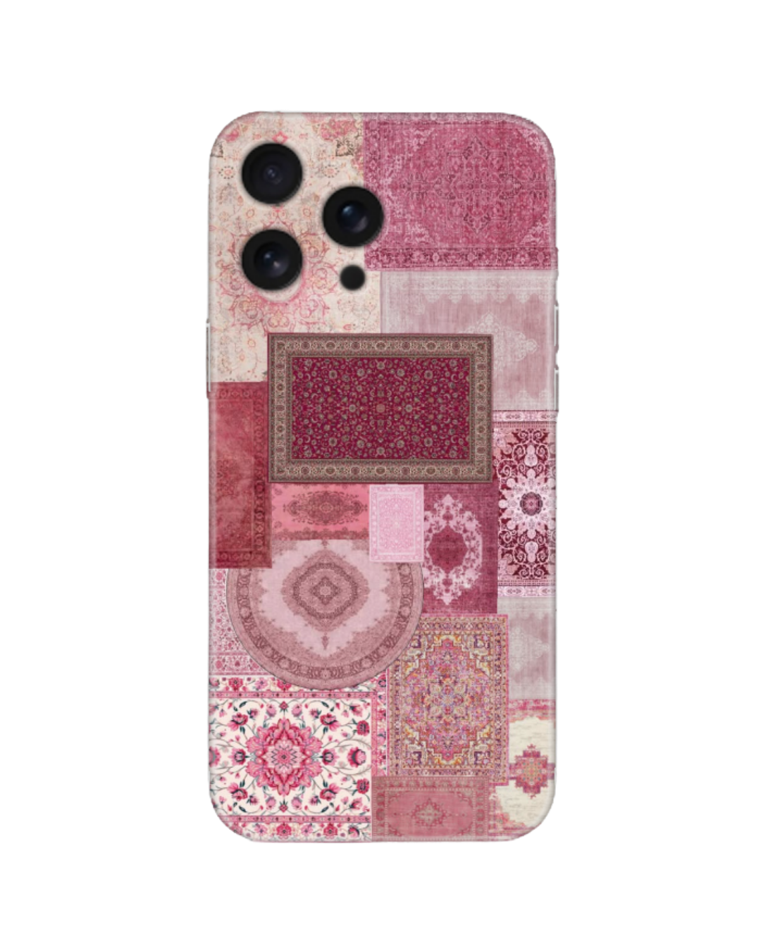 Etnik ve Otantik Pembe Halı Desenli Telefon Kılıfı (Android/IOS Uyumlu)