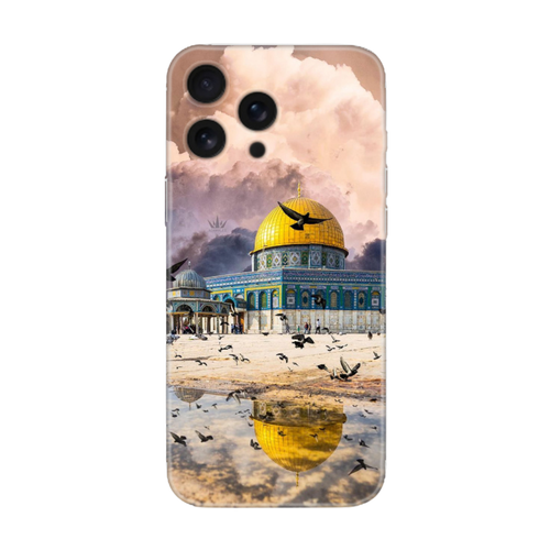 Kubbeli yapı desenli, kuşlu, desenli telefon kılıfı; iPhone ve Samsung uyumlu tasarım.