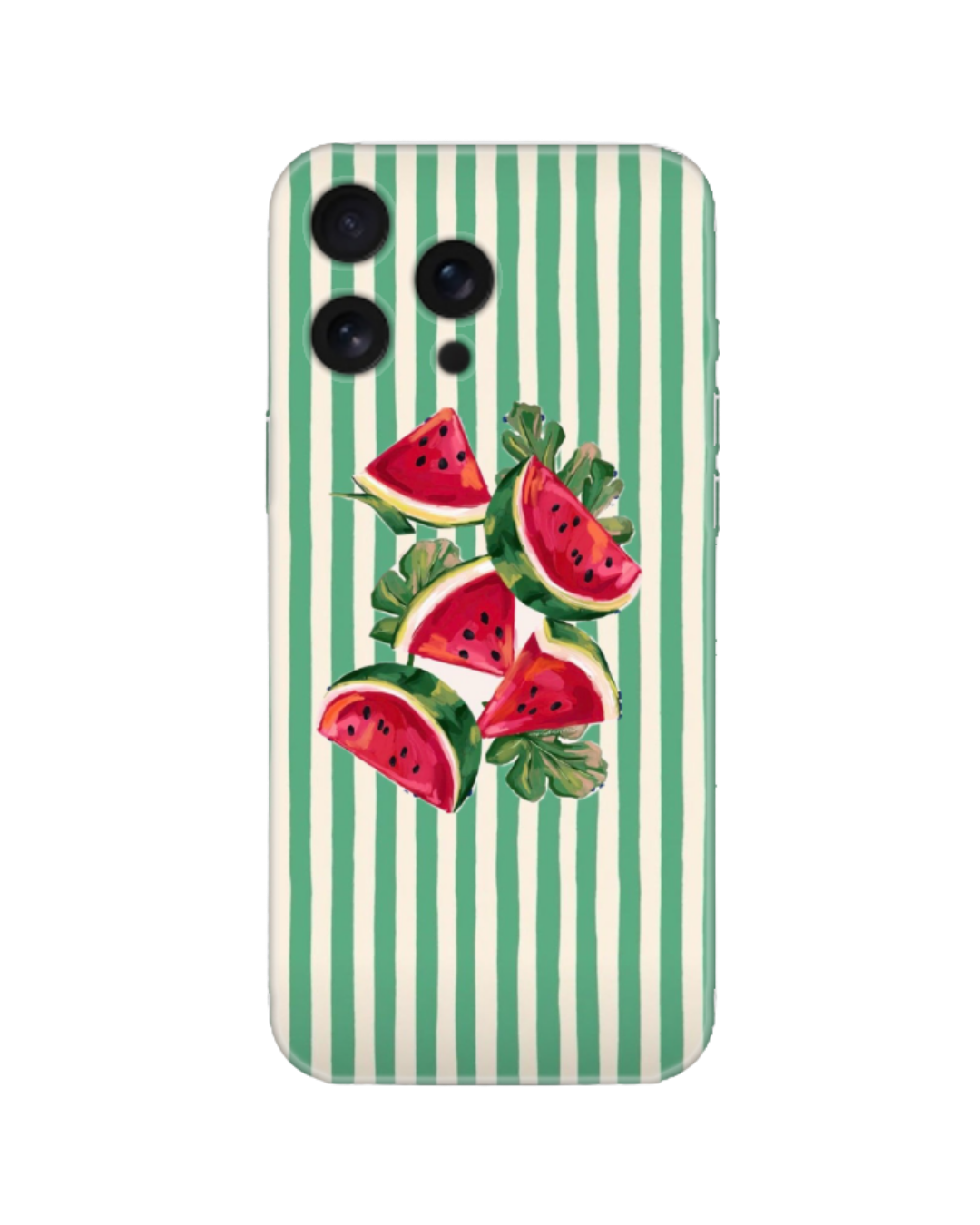 Yeşil Çizgi Desenli Karpuz Figürlü Telefon Kılıfı (Android/IOS Uyumlu)