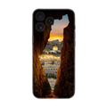 Manzara desenli, şehir ve gün batımı temalı telefon kılıfı görseli