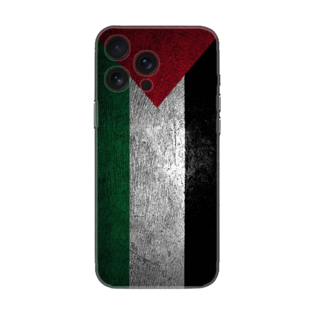 Filistin bayrak desenli, dayanıklı iPhone telefon kılıfı, renkli ve şık tasarım.