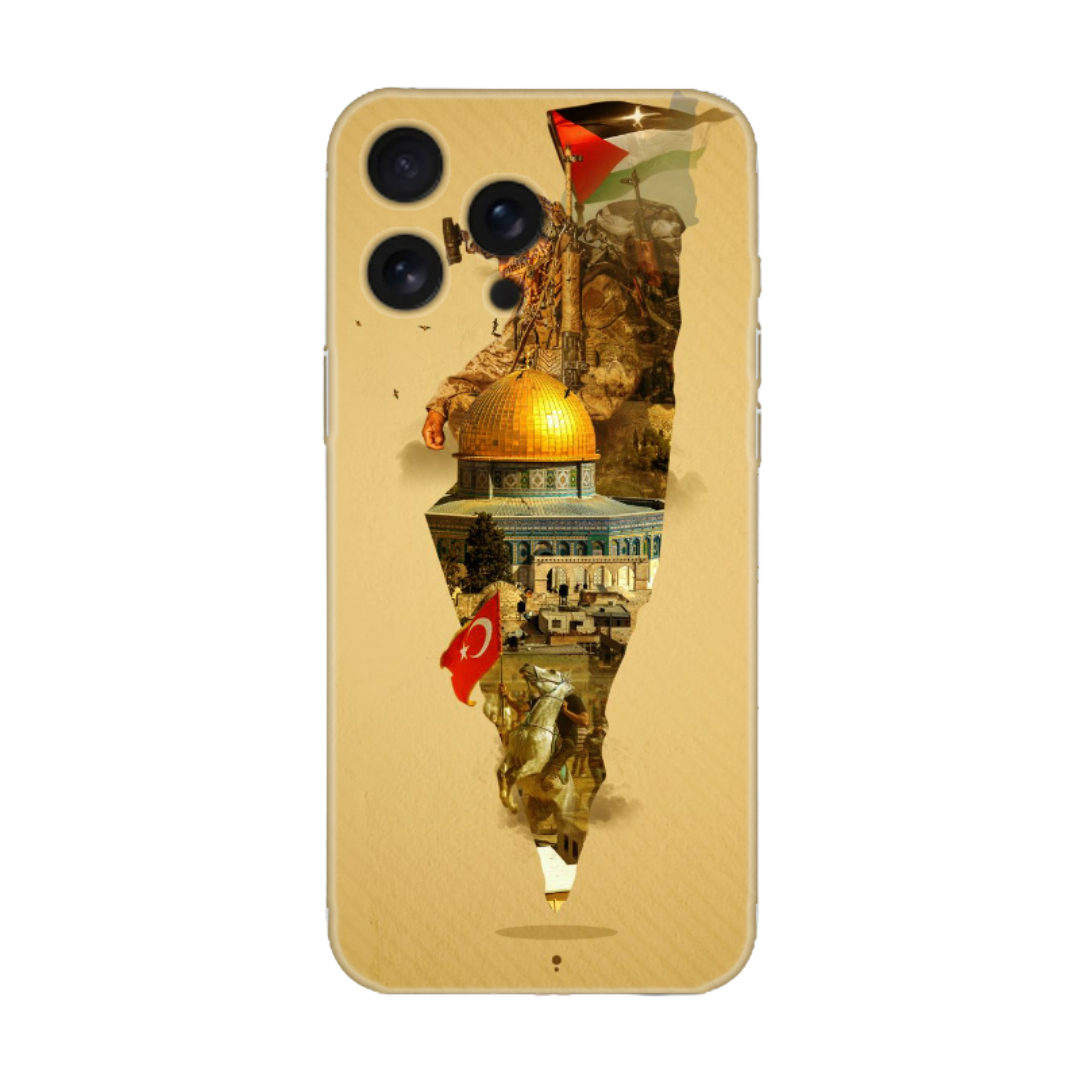 Filistin Haritası ve Kubbet-üs Sahra Kolajlı Telefon Kılıfı (iPhone/Android Uyumlu)