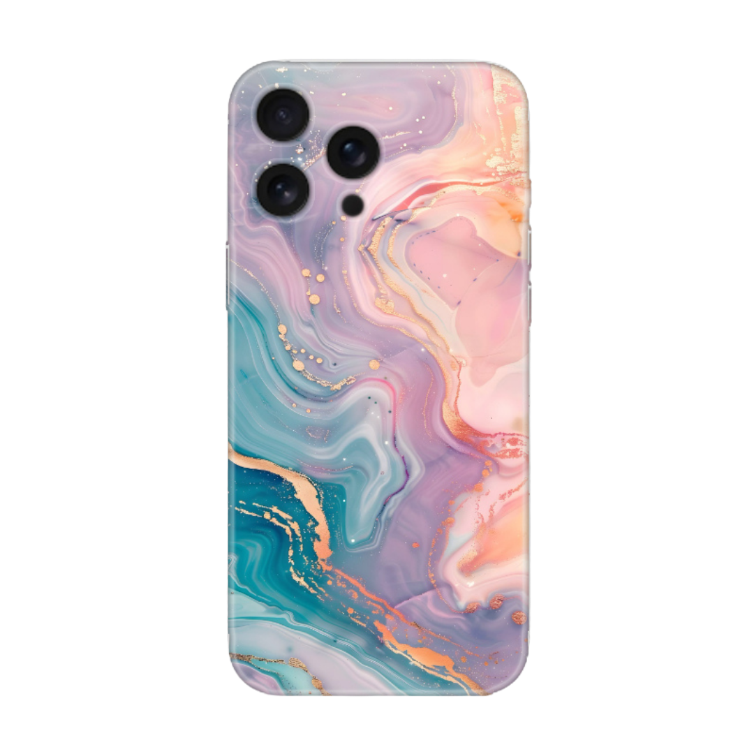 Renkli soyut desenli iPhone telefon kılıfı, modern şık tasarım