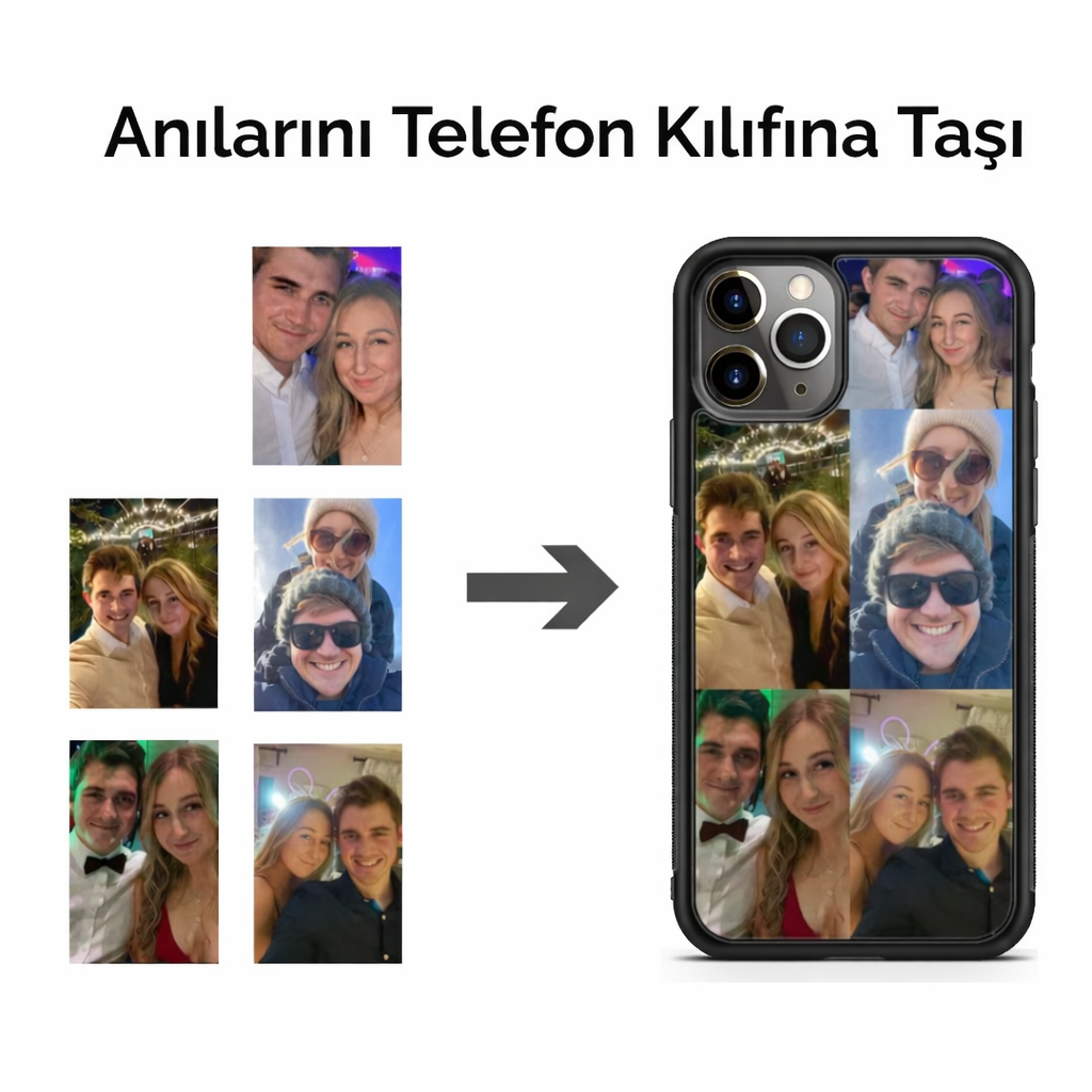 Kişiye özel fotoğraflı telefon kılıfı, kolaj tasarımlı iPhone kılıf görseli
