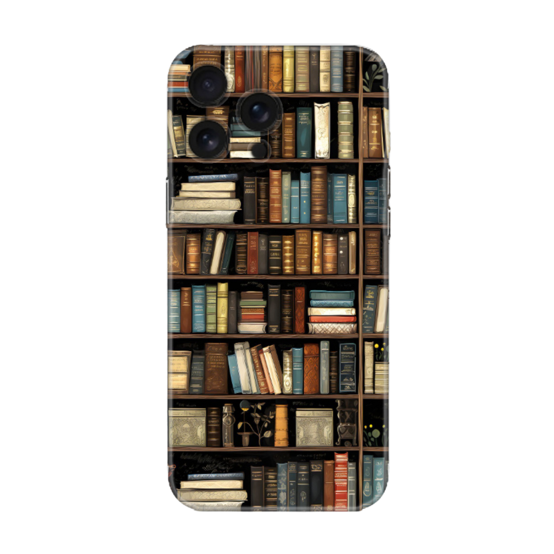 Kitaplık desenli, şık ve dayanıklı telefon kılıfı model fotoğrafı