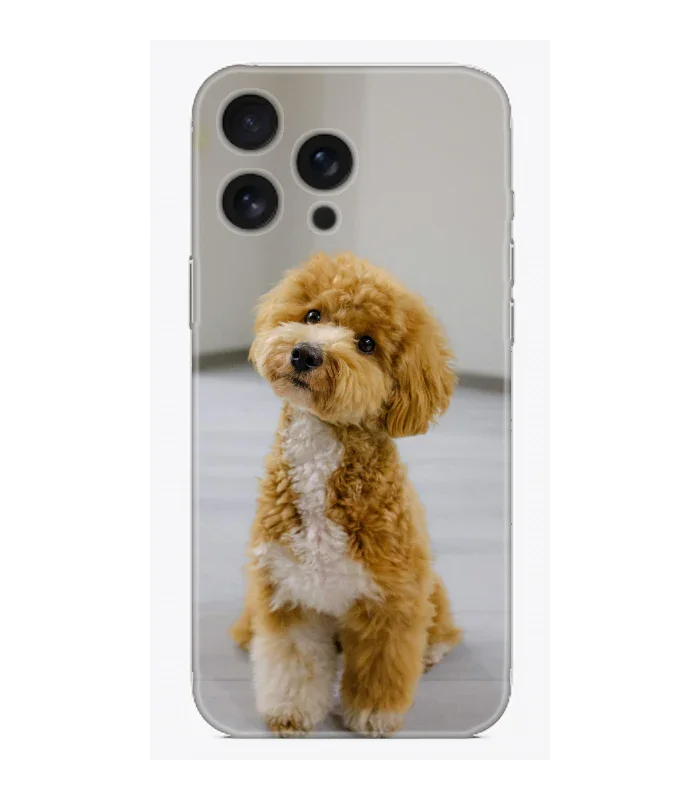 Kişiye özel, sevimli köpek görselli şeffaf telefon kılıfı tasarımı