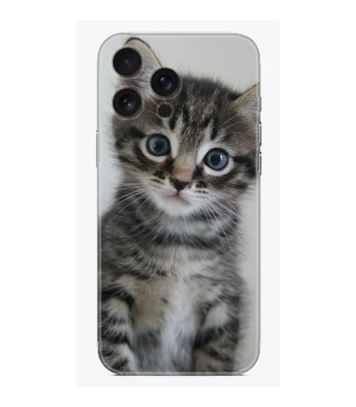 Sevimli kedi desenli, şeffaf iPhone telefon kılıfı