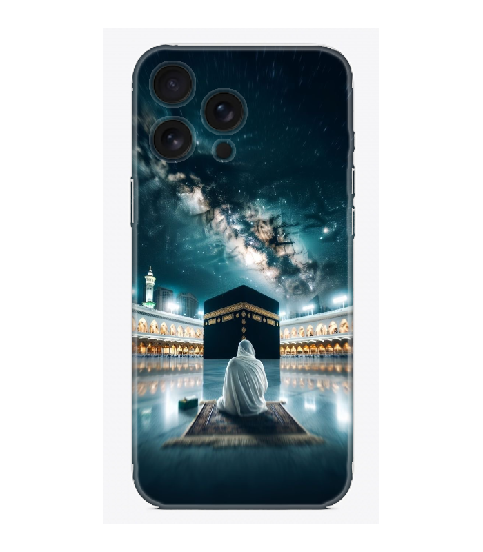 Gece Kabe ve Dua Eden İhramlı Figür Tasarımlı Telefon Kılıfı (iPhone/Android Uyumlu)