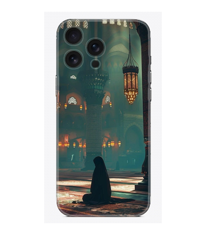Nostaljik Cami Mimarisi Ve Kandil Işıklı İslami Tasarım Telefon Kılıfı (iPhone/Android Uyumlu)