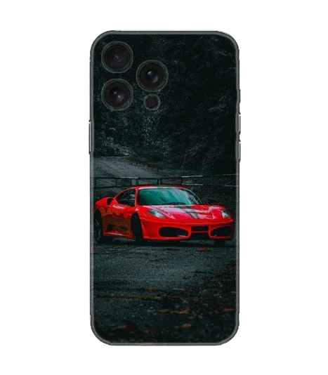 Kırmızı spor araba baskılı, dayanıklı ve şık telefon kılıfı
