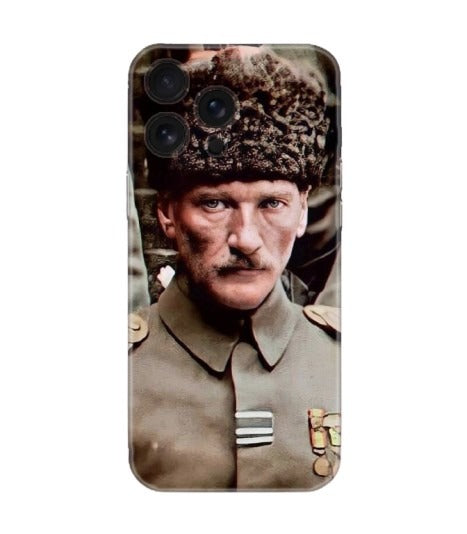 Asker figürlü, kişiye özel baskılı telefon kılıfı, retro tarzda ve şık tasarım
