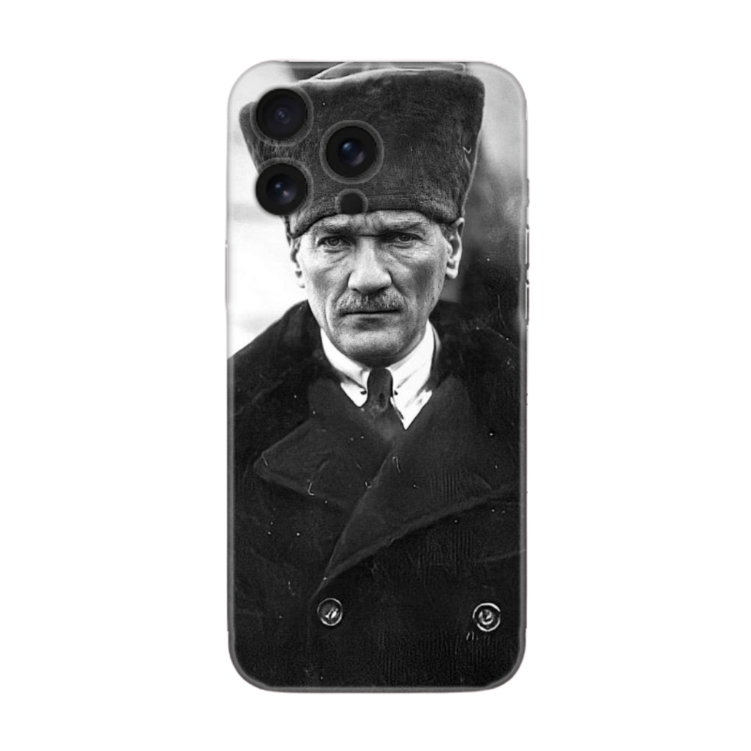 Siyah beyaz, klasik erkek portreli iPhone telefon kılıfı, tarihi tasarım