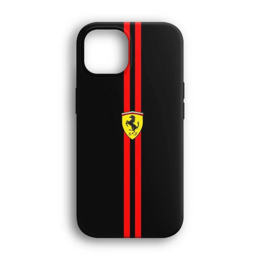 Ferrari Logolu Kırmızı Çizgili Telefon Kılıfı