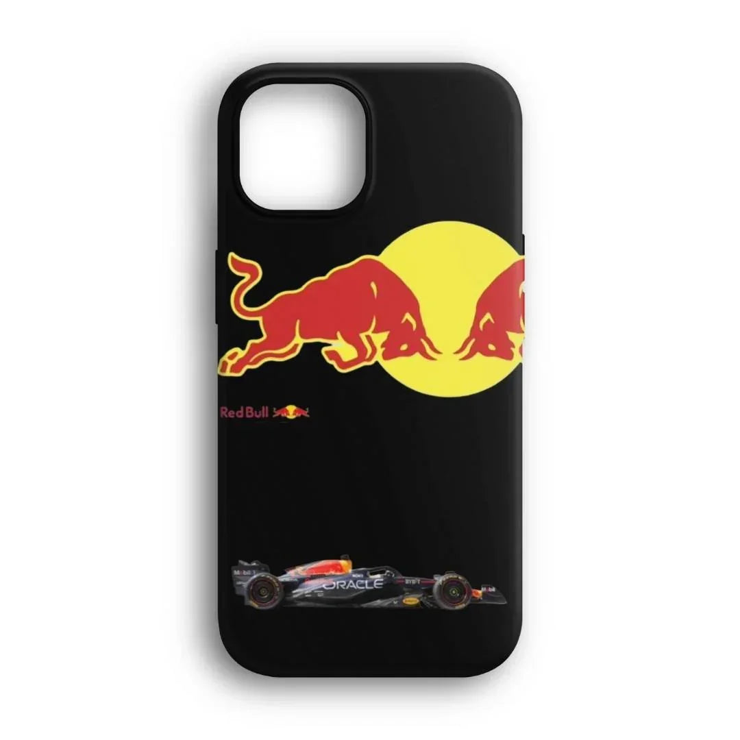 Siyah, Red Bull logolu, Formula 1 arabası desenli telefon kılıfı