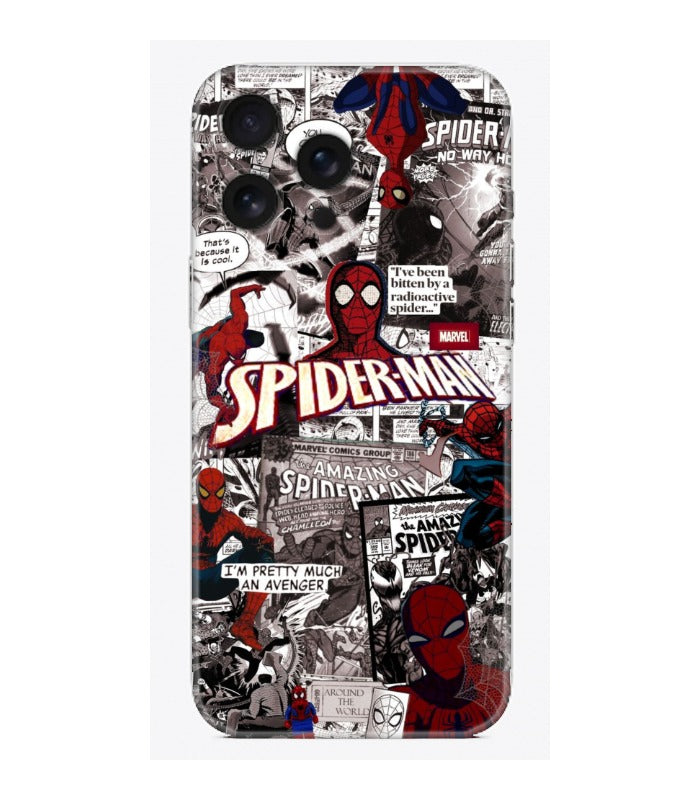 Spider-Man desenli, çizgi roman temalı iPhone telefon kılıfı, renkli ve şık tasarım