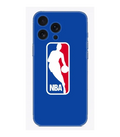 Mavi arka planlı, NBA logolu iPhone telefon kılıfı, dayanıklı ve şık tasarım.
