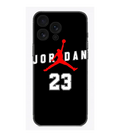 Siyah zeminli, kırmızı basketbolcu figürlü, 23 numara yazılı telefon kılıfı