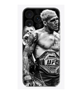 UFC kemeriyle dövüşçü tasarımlı siyah beyaz iPhone telefon kılıfı