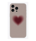 Kırmızı kalpli desenli, şeffaf iPhone telefon kılıfı önden görünüm