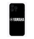 Siyah, üzeri YAMAHA logolu, kamera çıkıntılı telefon kılıfı