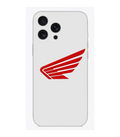 Kırmızı kanat logolu, beyaz arka kapaklı iPhone telefon kılıfı