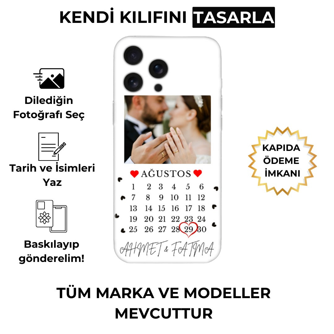 yıl dönümü hediyesi fotoğraflı ve isim yazılı telefon kılıfı
