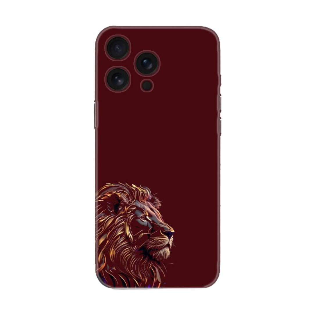 Sarı Kırmızı Görkemli Yeleli Aslan Tasarımlı Taraftar Telefon Kılıfı (Tüm Modellere Uyumlu)